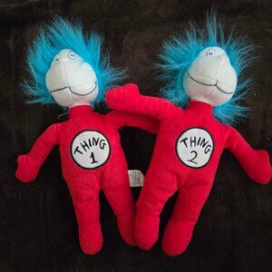 Vintage Dr. Suess THING 1 & THING 2 Suffed Figures - 12"
